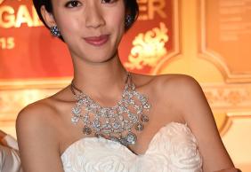 Chinese Movie Start Sisley Cho with Diamond Necklace, Diamond Bracelet , and a 28ct Sapphire Ring by Kashi Diamonds
